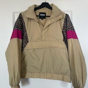 Urban Outfitters Tan and Pink Utility Jacket